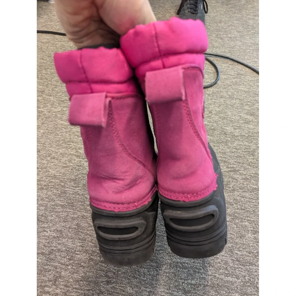 Totes Snow Boots Kid's Size 5 Pink‎ Black Waterproof Insulated